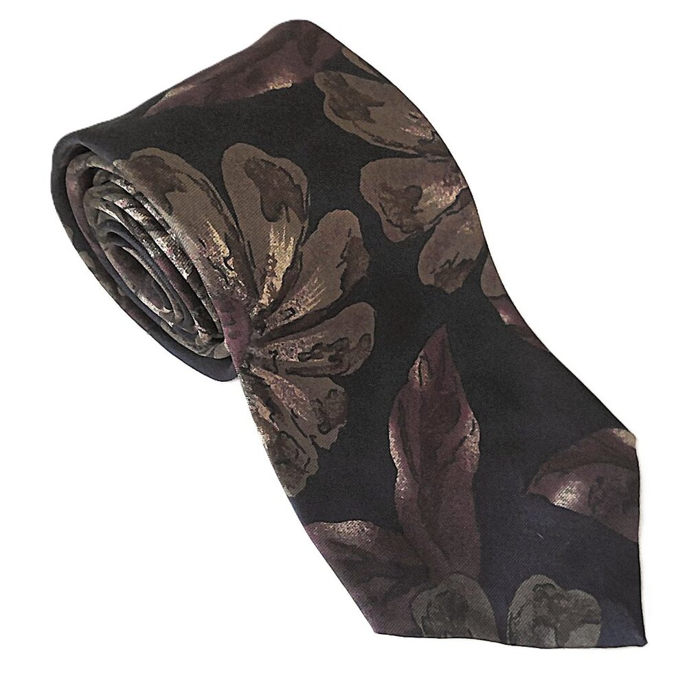 Cox & Hawkins Men's All Silk Tie Floral Fall Colors 3 3/4" Blade X 60" Long EUC